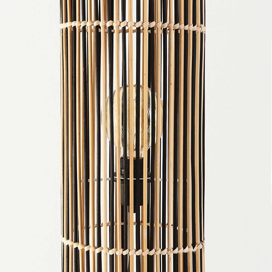 Golvlampa Lori av bambu - svart och natur