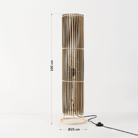 Golvlampa Lori av bambu - svart och natur