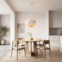 Pendellampa Perla - vit skiktad design i järn