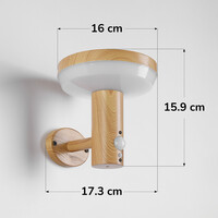 Solcellsdriven utomhusvägglampa Dimmy med sensor - träutseende