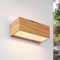 Modern utomhusvägglampa Kai - träutseende med integrerad LED