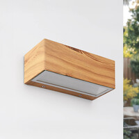 Modern utomhusvägglampa Kai - träutseende med integrerad LED