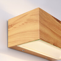 Modern utomhusvägglampa Kai - träutseende med integrerad LED