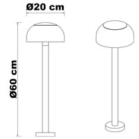 Svart stående utomhuslampa Joaz med transparent kupa - Utrustad med integrerad LED