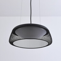 Dimbar pendellampa Milani - svart med öppen skärm och integrerad LED