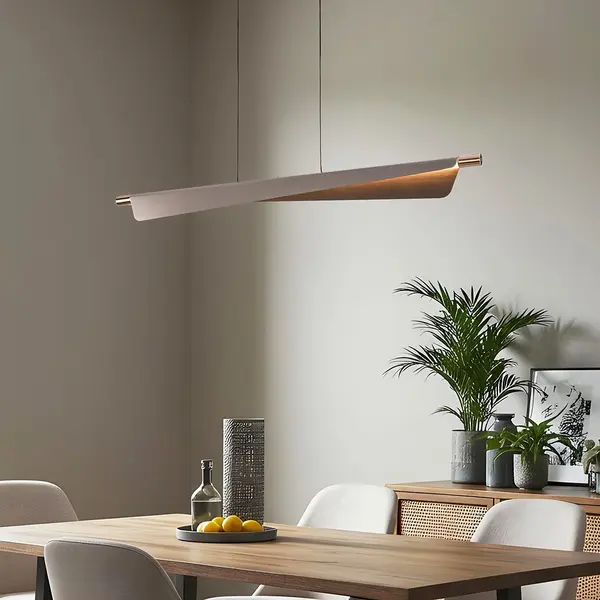 3-stegs dimbar designad pendellampa Mitsu - borstat grått med integrerad LED