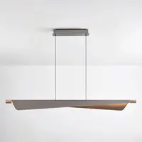 3-stegs dimbar designad pendellampa Mitsu - borstat grått med integrerad LED