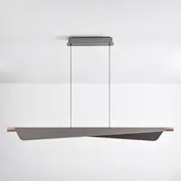 3-stegs dimbar designad pendellampa Mitsu - borstat grått med integrerad LED