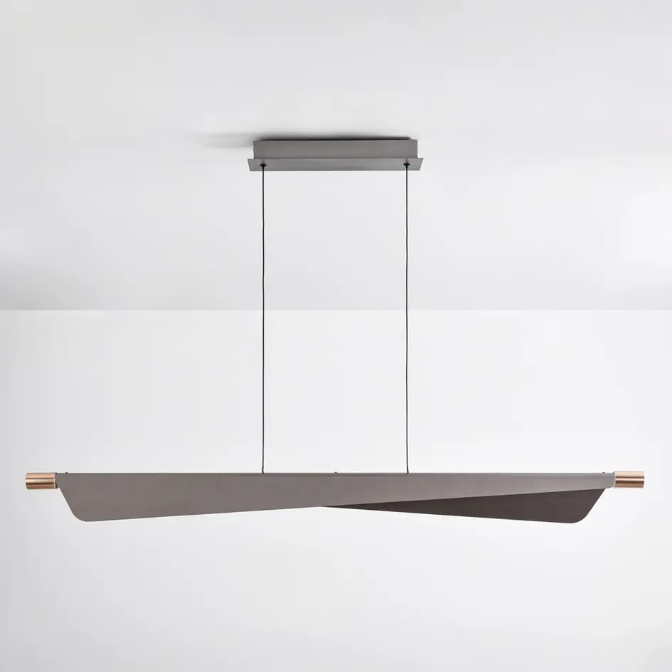 3-stegs dimbar designad pendellampa Mitsu - borstat grått med integrerad LED