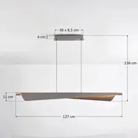 3-stegs dimbar designad pendellampa Mitsu - borstat grått med integrerad LED