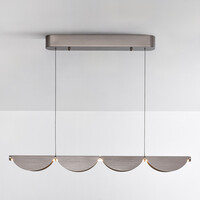 3-stegs dimbar designad pendellampa Mirai - borstat grått med integrerad LED