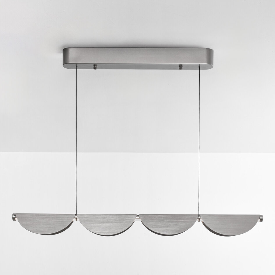 3-stegs dimbar designad pendellampa Mirai - borstat grått med integrerad LED