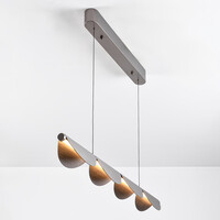 3-stegs dimbar designad pendellampa Mirai - borstat grått med integrerad LED