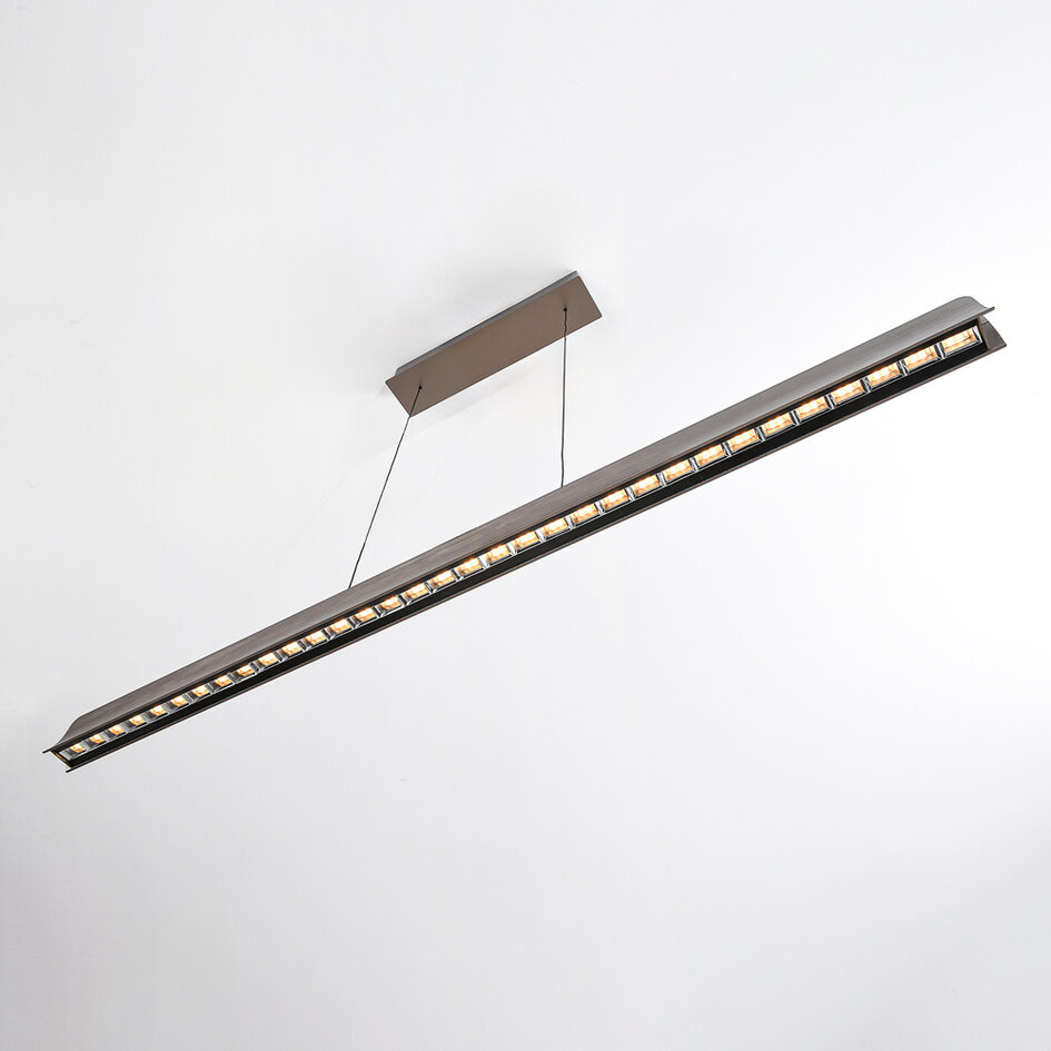 Dimbar pendellampa Miyo - borstat grått med integrerad LED