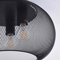 Taklampa Caia med tre lampor - svart metall med perforerad skärm