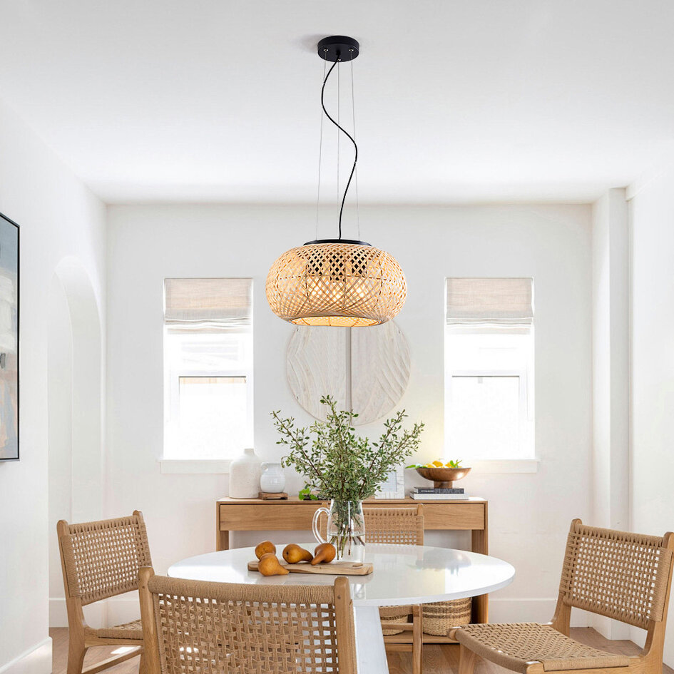 Bambu taklampa, 3-ljus - Cerise