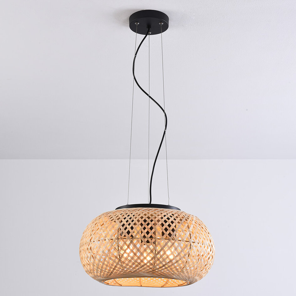 Bambu taklampa, 3-ljus - Cerise