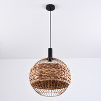 Boho-pendellampa Botan - flätat sjögräs med öppen ram