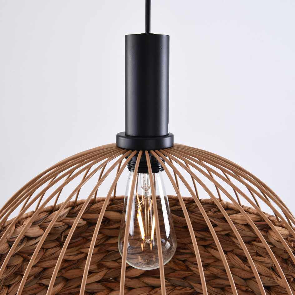 Boho-pendellampa Botan - flätat sjögräs med öppen ram