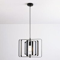 Svart pendellampa Mikio med en lampa