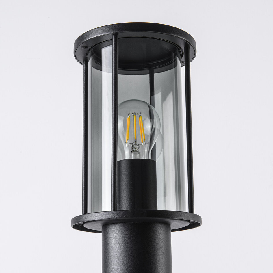 Stående utomhuslampa Penn med rökglas - 60 cm svart