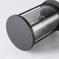 Stående utomhuslampa Penn med rökglas - 60 cm svart