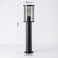 Stående utomhuslampa Penn med rökglas - 60 cm svart