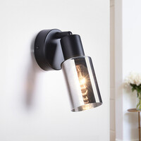 Väggspotlight Atica med rökfärgat glas - vridbar