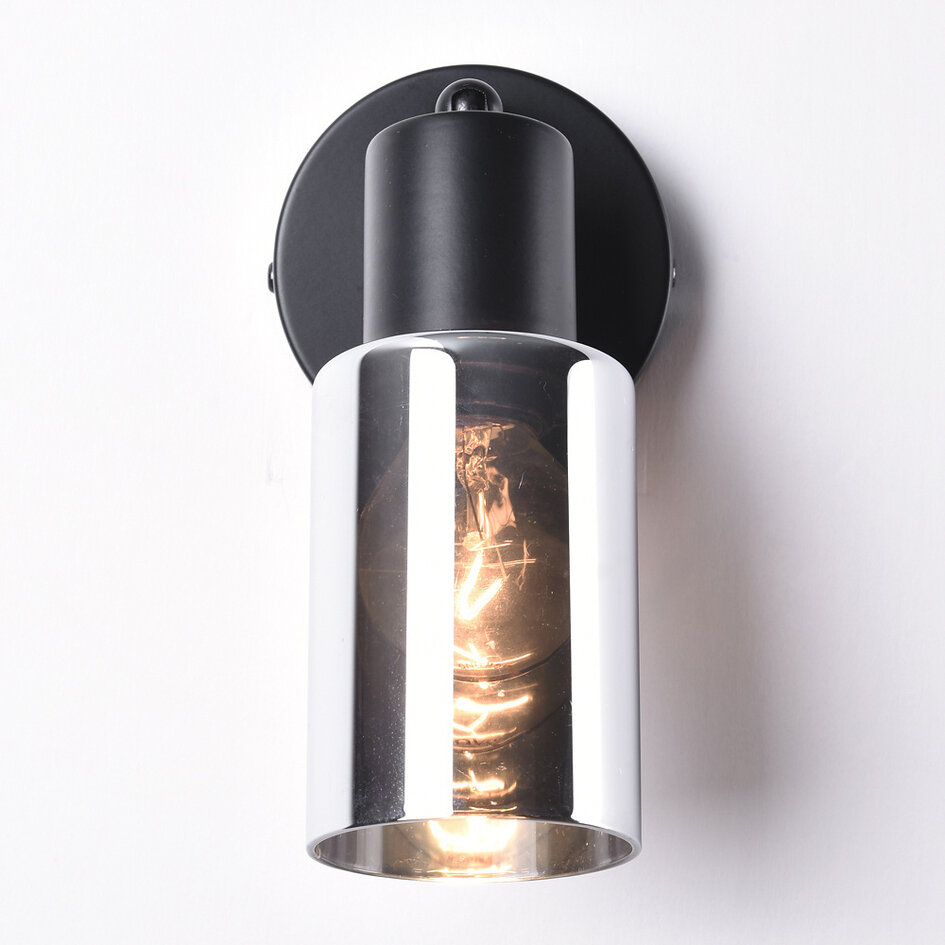Väggspotlight Atica med rökfärgat glas - vridbar