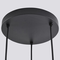 Pendellampa Pella med tre lampor - amberfärgat glas och svart