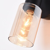 Väggspotlight Atica - amberfärgat glas och svart, vridbar