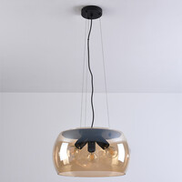 Design taklampa Serres med bärnstensfärgat glas, 3-ljus