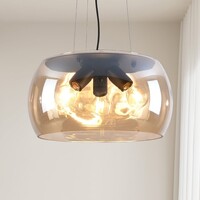 Design taklampa Serres med bärnstensfärgat glas, 3-ljus