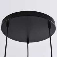 Modern pendellampa Vida med tre lampor - rökfärgat glas och svart