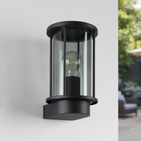 Utomhusvägglampa Peije med rökglas - svart