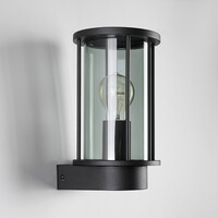 Utomhusvägglampa Peije med rökglas - svart