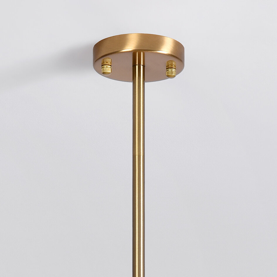 Design taklampa guld med rökfärgat glas, 4-ljus - Asun