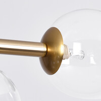 Pendellampa Asun med fyra lampor - transparent glas och guld