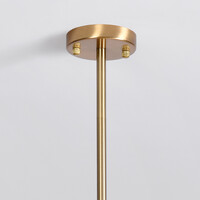 Pendellampa Asun med fyra lampor - transparent glas och guld
