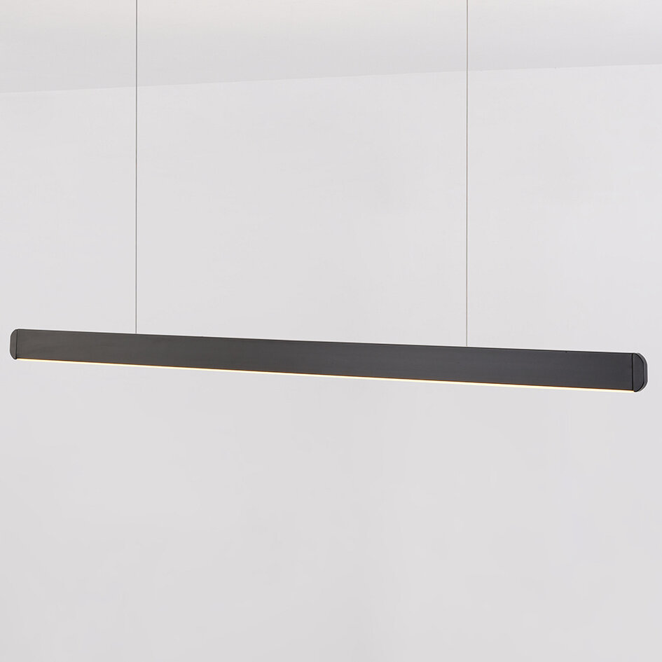 Pendellampa Devin - smal och avlång med integrerad LED, svart
