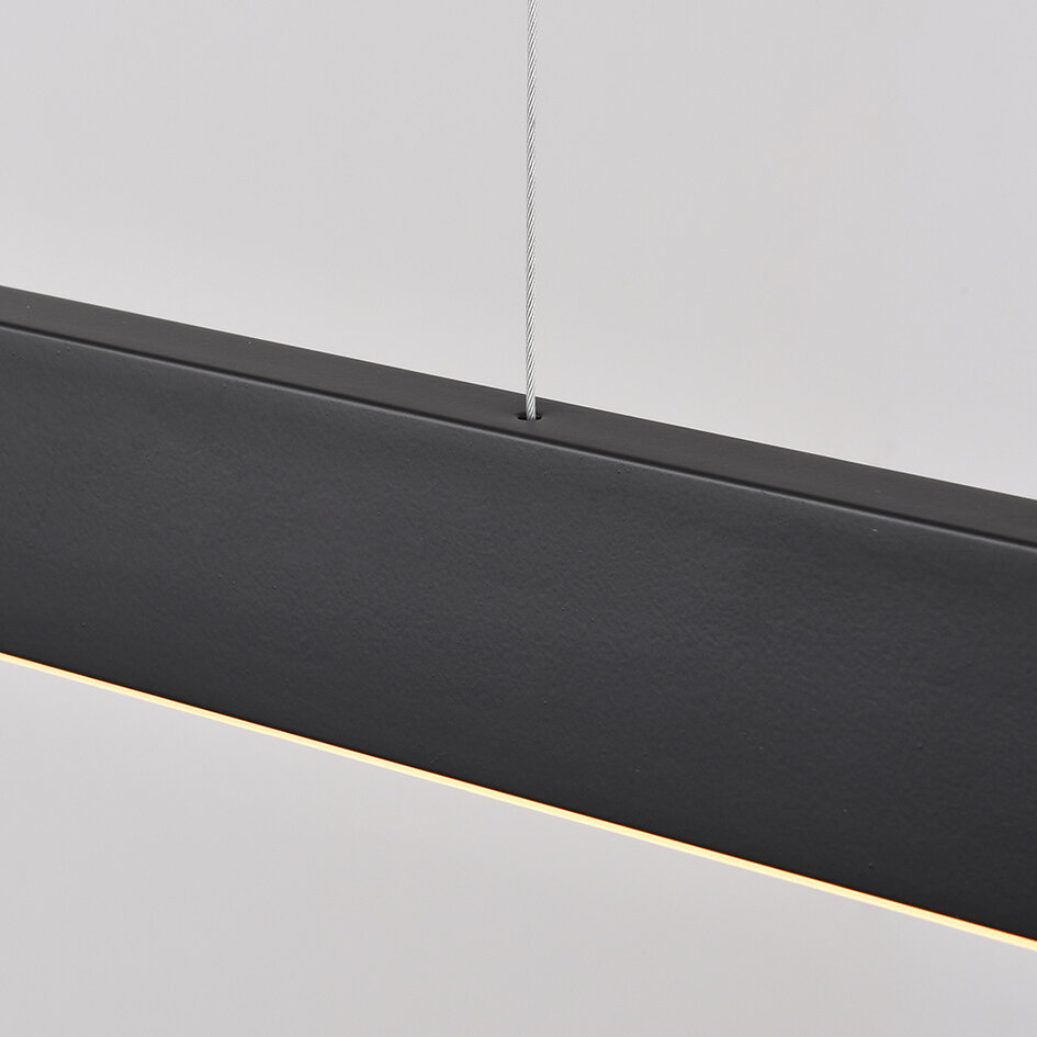 Pendellampa Devin - smal och avlång med integrerad LED, svart