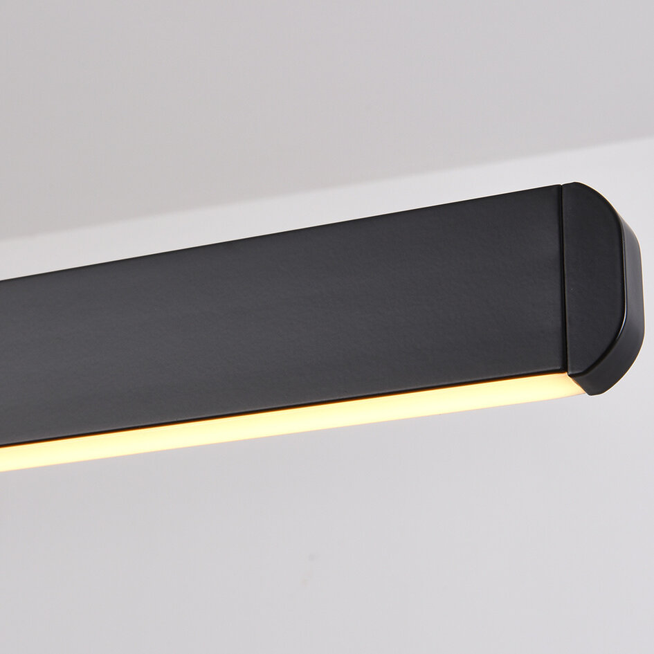 Pendellampa Devin - smal och avlång med integrerad LED, svart
