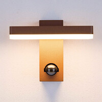 Utomhusvägglampa Roberto med sensor och integrerad LED - rostbrun