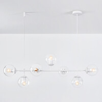 Design taklampa vit ram och mjölkvit eller transparent glas - Hepta