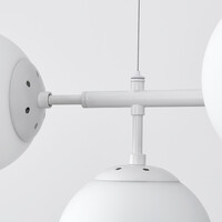 Pendellampa Hepta med sju lampor - transparent glas och vitt