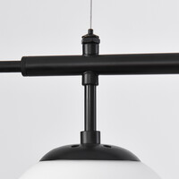 Design taklampa svart ram och mjölkvitt glas - Hepta