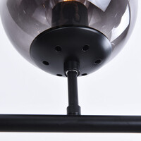 Design taklampa svart ram och rökfärgat glas
