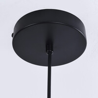 Design taklampa svart ram och rökfärgat glas