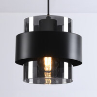 Design taklampa med rökfärgat glas - Filia