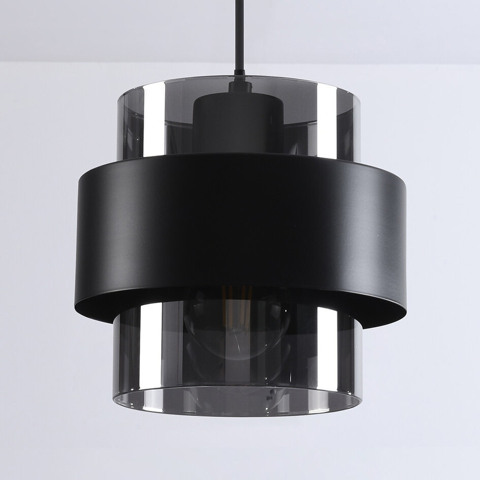 Design taklampa med rökfärgat glas - Filia